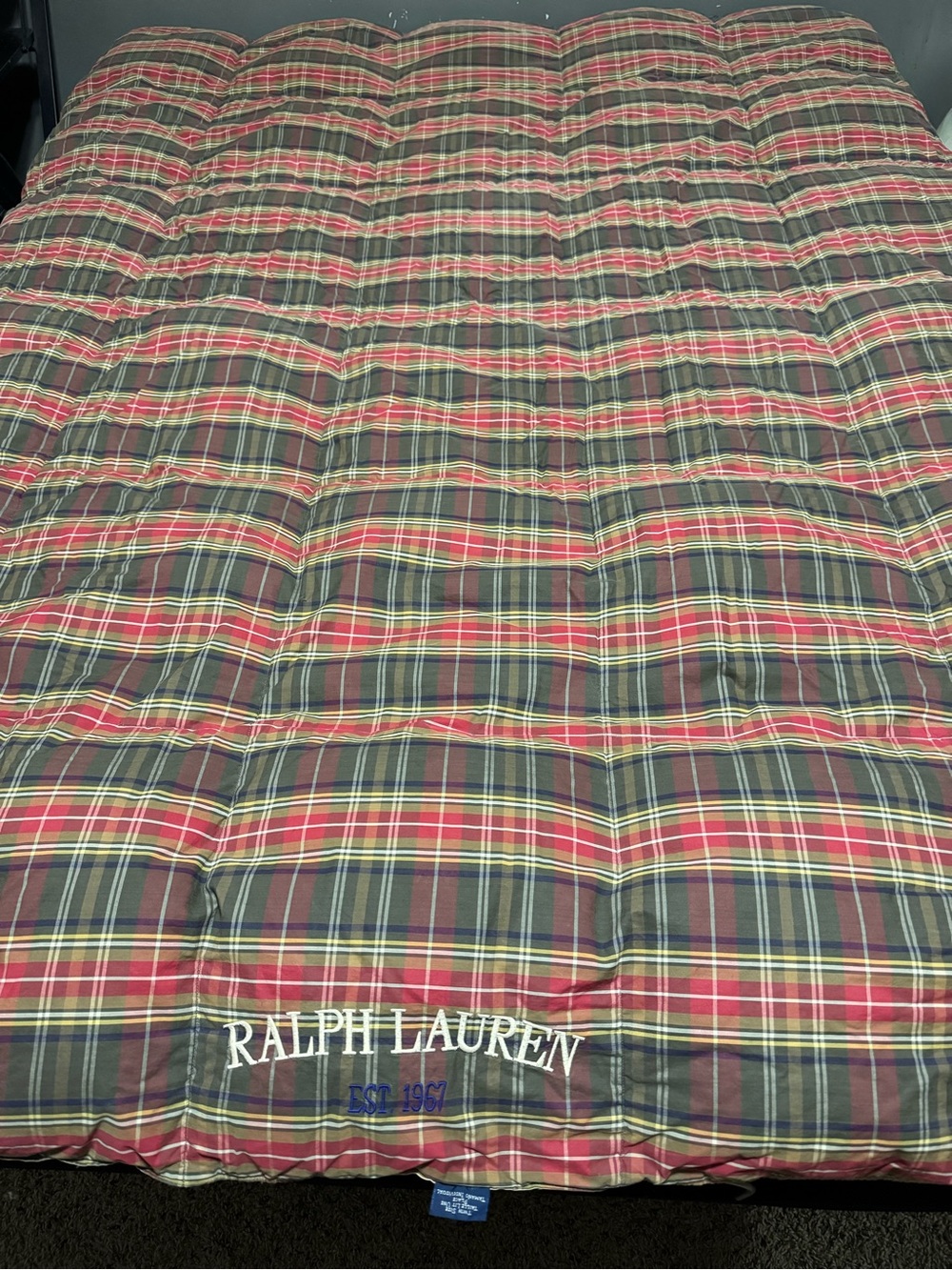Ralph Lauren RLR Reversible Down Alternative Comforter Twin Plaid /Beige FLAWED